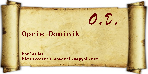 Opris Dominik névjegykártya